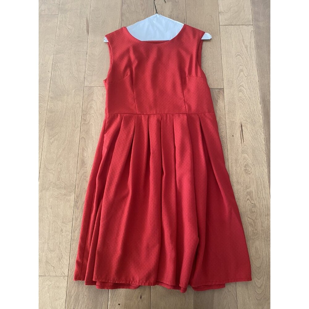 Vanessa Red Fit And Flare Pleated Red Dress Size 42 (US Size 10)